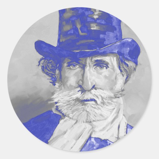 Giuseppe Verdi Runder Aufkleber (Vorderseite)