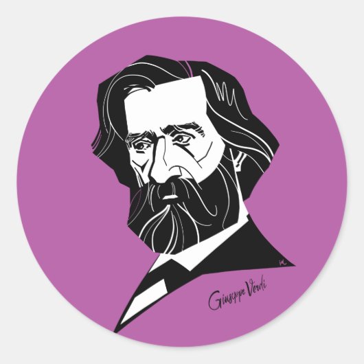 Giuseppe Verdi Runder Aufkleber (Vorderseite)
