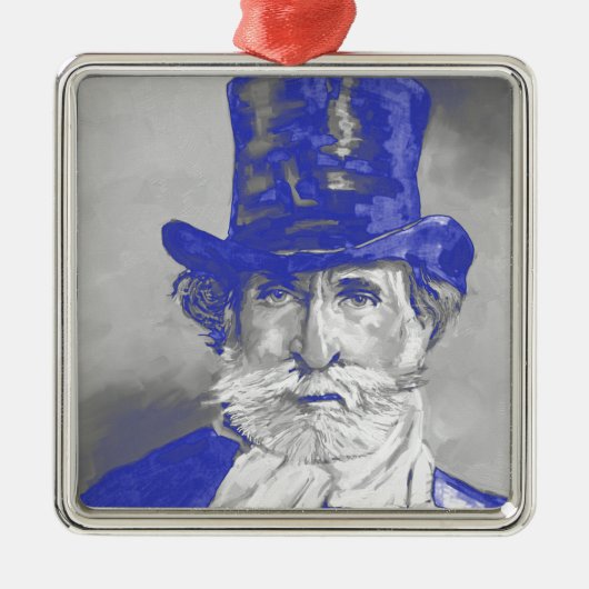 Giuseppe Verdi Silbernes Ornament (Vorne)