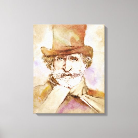 Giuseppe Verdi zur Leinwand - Wasserfarbenstil (Vorderseite)