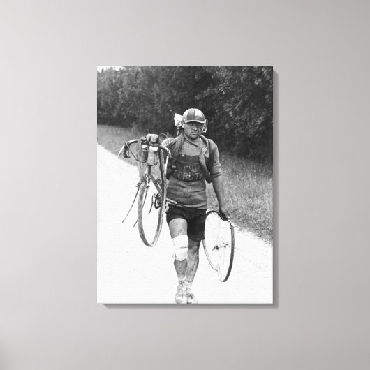 Giusto Cerutti Tour de France 1928 nach dem Wrack Leinwanddruck (Vorderseite)