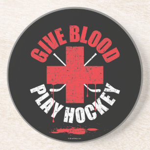 Give Blood Play Hockey v1 Getränkeuntersetzer