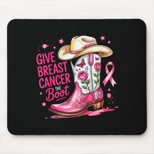 Give Breast Cancer The Boot Breast Cancer Nk Ribbo Mousepad (Vorne)