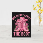 Give Breast Cancer The Boot Cowgirl Cancer Awarene Karte (Gelbe Blume)