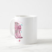Give Breast Cancer The Boot Nk Cowgirl Western Tee Kaffeetasse (Vorderseite Links)