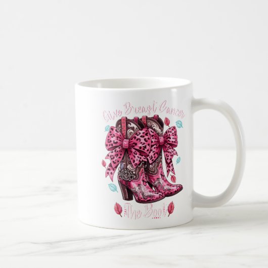Give Breast Cancer The Boot Nk Cowgirl Western Tee Kaffeetasse (Rechts)