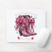 Give Breast Cancer The Boot Nk Cowgirl Western Tee Mousepad (Mit Mouse)