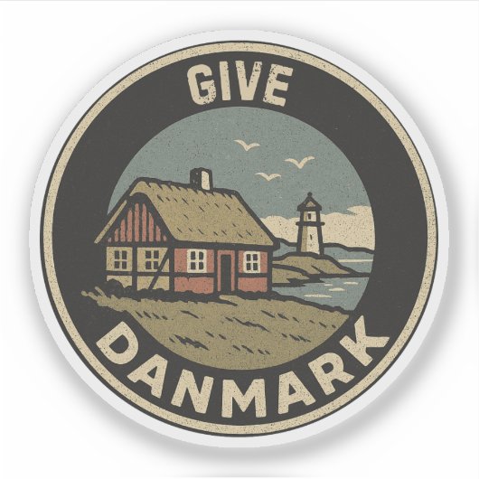 Give, Dänemark Danmark Aufkleber (Vorderseite)
