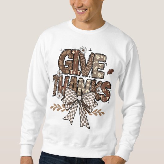 "Give Danke" Männerwarmes Sweatshirt (Vorderseite)