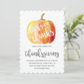 "Give Danke" Watercolor Pumpkin Erntedank Einladung (Stehend Vorderseite)