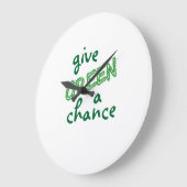 give GREEN a chance Große Wanduhr (Winkel)