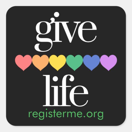 Give Life Organ Donor Registry Stickers (Vorderseite)