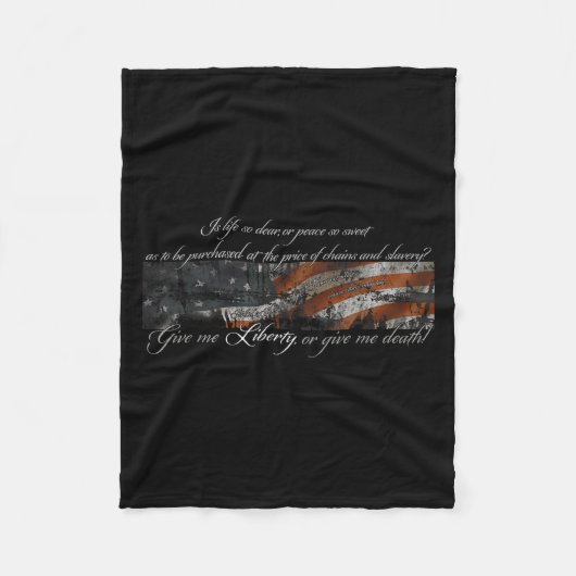 Give Me Liberty Or Give Me Death Patrick Henry Ful Fleecedecke (Vorderseite)