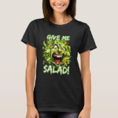 Give Me Salad Lettuce Face Vegetable Vegan T-Shirt (Vorderseite)