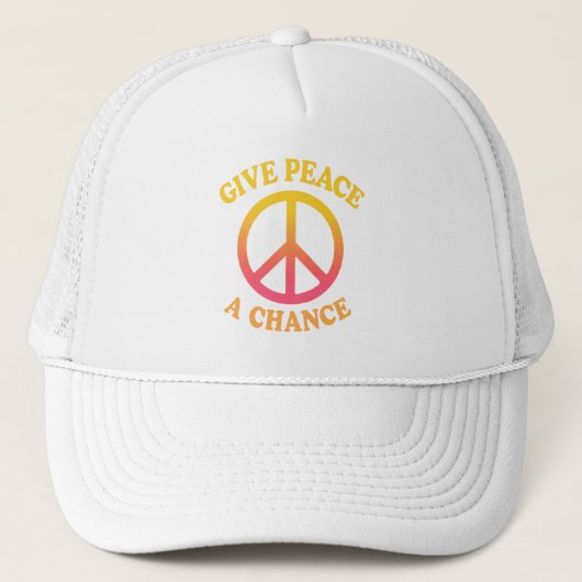 'Give Peace a Chance' Cap Truckerkappe (Vorderseite)