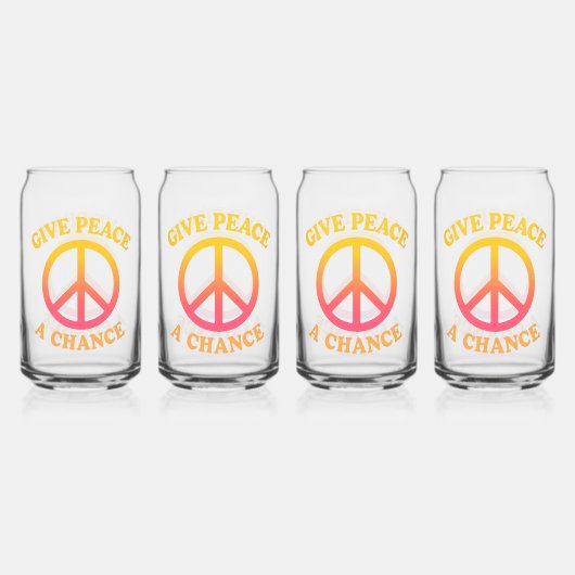 'Give Peace a Chance' Drinkware Set Dosenglas (Hinten)