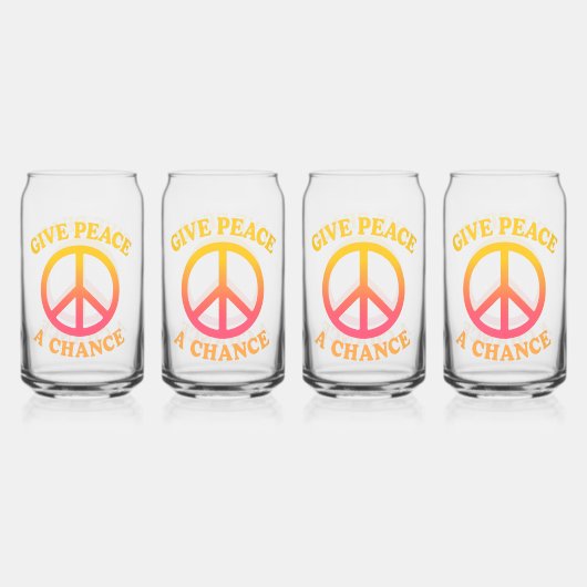 'Give Peace a Chance' Drinkware Set Dosenglas (Vorderseite)