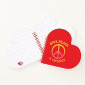 'Give Peace a Chance' Heart-shaped Spiral Notebook Notizblock (Innenseite)