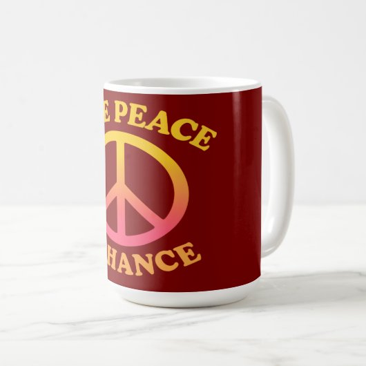 'Give Peace a Chance' Mug Kaffeetasse (VorderseiteRechts)