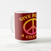 'Give Peace a Chance' Mug Kaffeetasse (Vorderseite Links)