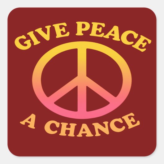 'Give Peace a Chance' Sticker (Vorderseite)