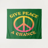 'Give Peace a Chance' Tapestry Wandteppich (Vorderseite (Horizontal))