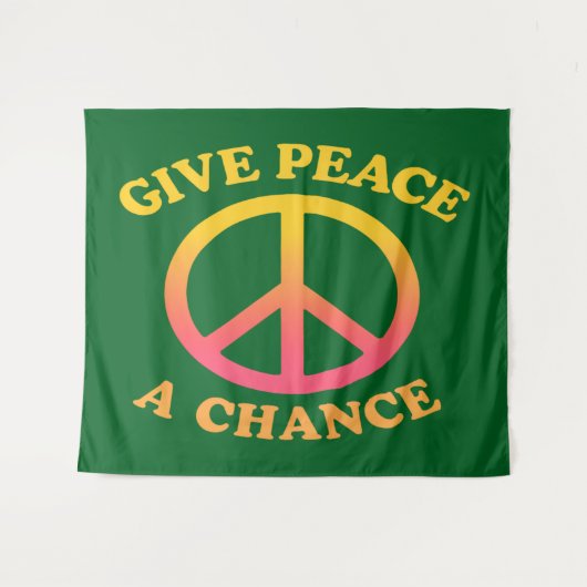 'Give Peace a Chance' Tapestry Wandteppich (Vorderseite (Horizontal))