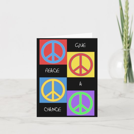 Give Peace hat Chance Pop Card Karte (Vorderseite)