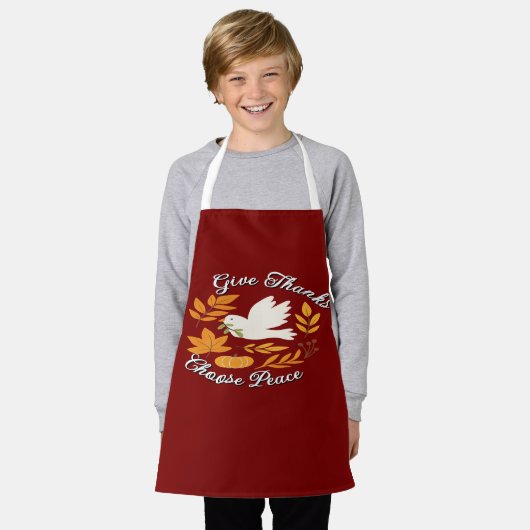 'Give Thanks, Choose Peace' All-Over Print Apron Schürze (Getragen)