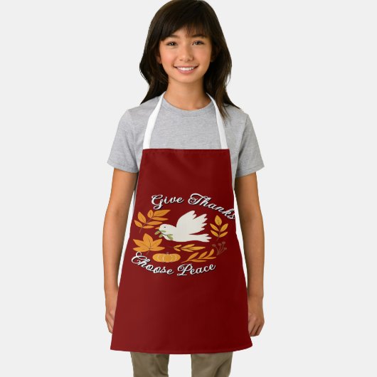 'Give Thanks, Choose Peace' All-Over Print Apron Schürze (Insitu)
