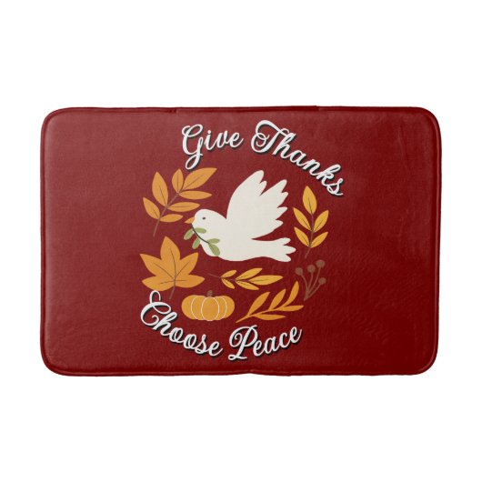 'Give Thanks, Choose Peace' Bath Mat Badematte (Vorderseite)