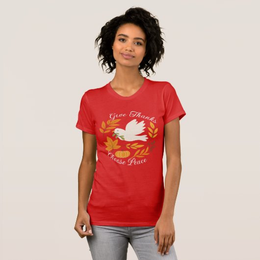'Give Thanks, Choose Peace' Bella+Canvas T-Shirt (Vorne ganz)