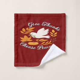 'Give Thanks, Choose Peace' Towel Waschlappen