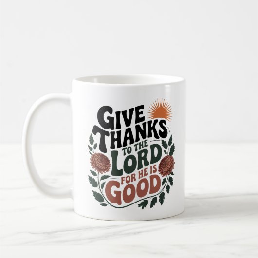 Give Thanks - Christian Kaffeetasse (Links)
