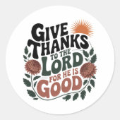 Give Thanks - Christian Runder Aufkleber (Vorderseite)