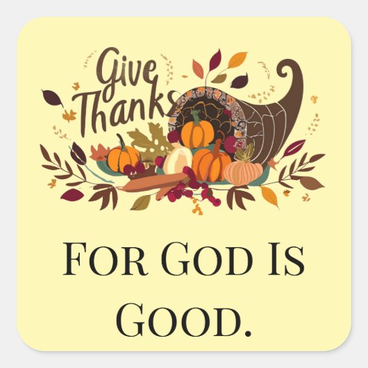 Give Thanks Cornucopia Thanksgiving Sticker (Vorderseite)