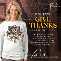 "Give Thanks" Damen Langarm T-Shirt