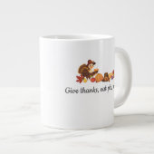Give Thanks Eat Pie Repeat Funny Thanksgiving Jumbo-Tasse (Vorderseite Rechts)