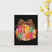 Give Thanks, Fall Leopard Coquette Bow, Preppy Tha Karte (Gelbe Blume)