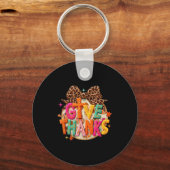 Give Thanks, Fall Leopard Coquette Bow, Preppy Tha Schlüsselanhänger (Vorderseite)