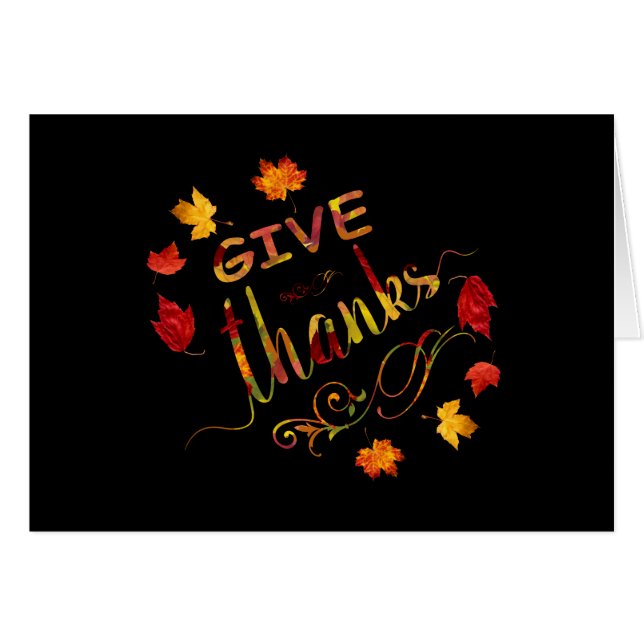 Give Thanks Fall Rustic Thanksgiving Monogram (Vorderseite (Horizontal))