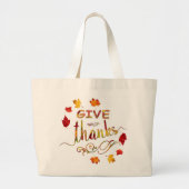 Give Thanks Fall Rustic Thanksgiving Monogram Jumbo Stoffbeutel (Vorne)