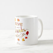 Give Thanks Fall Rustic Thanksgiving Monogram Kaffeetasse (VorderseiteRechts)