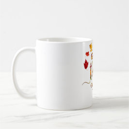 Give Thanks Fall Rustic Thanksgiving Monogram Kaffeetasse