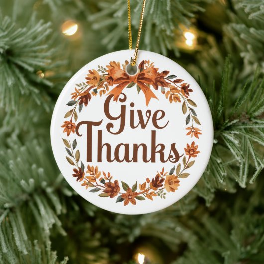 Give Thanks Keramik Ornament (Baum)