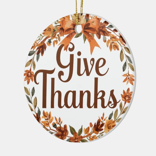 Give Thanks Keramik Ornament (Links)