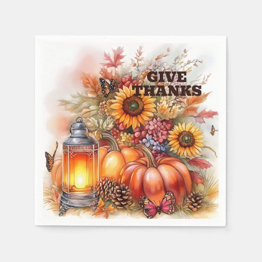 Give Thanks – Lantern Glow Serviette (Vorderseite)