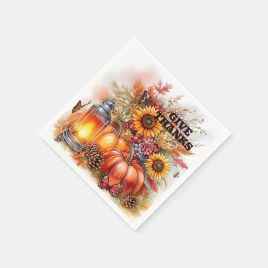 Give Thanks – Lantern Glow  Serviette (Ecke)