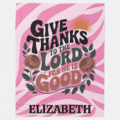 Give Thanks - Personalized Christian Fleecedecke (Vorderseite)
