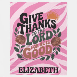 Give Thanks - Personalized Christian Fleecedecke